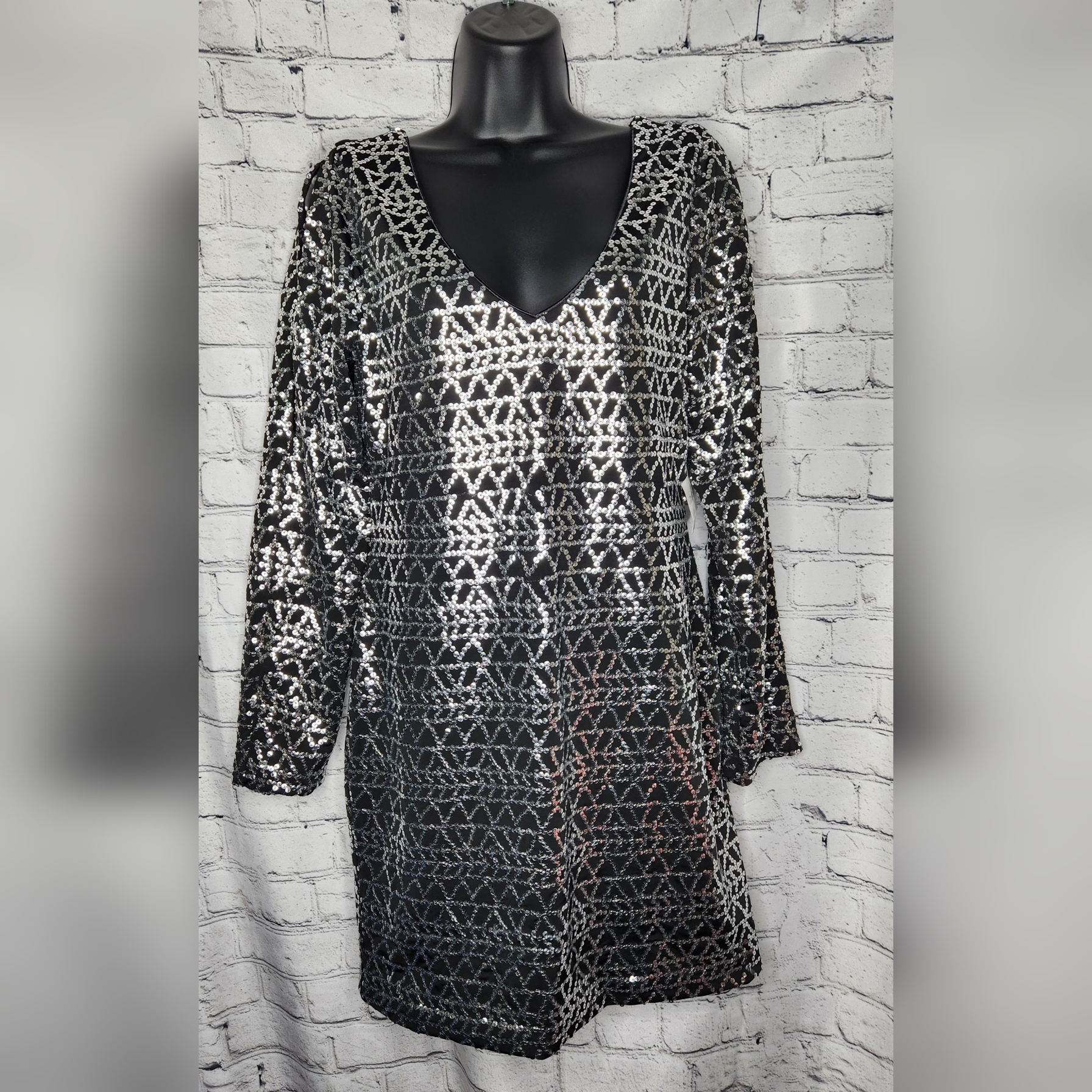 Fredricks Of Hollywood Vintage Evening Cocktail Sequin Mini Dress Size Large